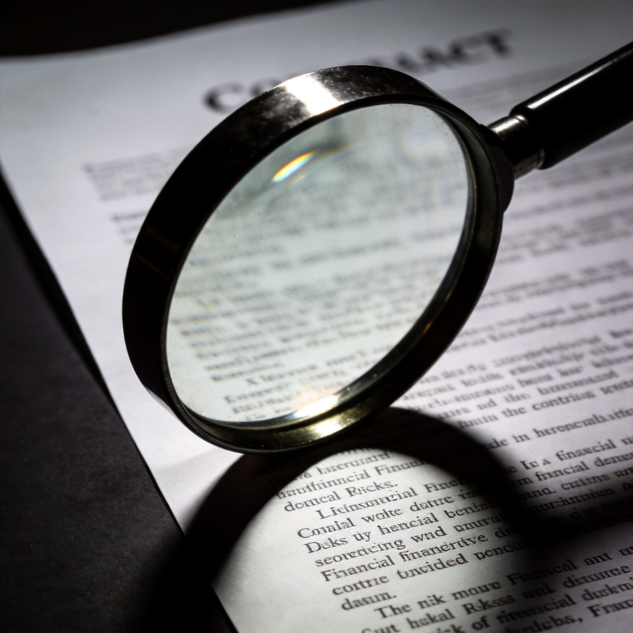 Magnifying glass over complex financial contract